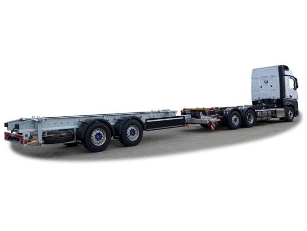 LKW-Zug mit Wechselrahmenaufbau