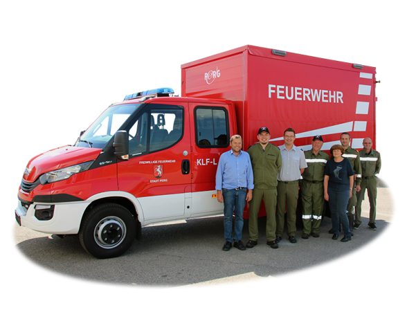 Pritschenaufbau mit Plane und Ladebordwand KLF-L
