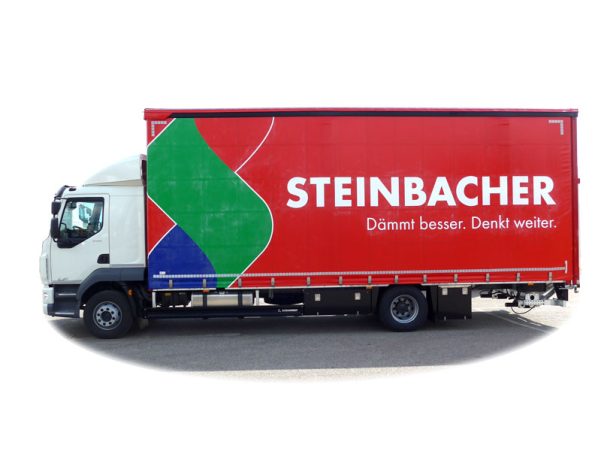 Pritschenaufbau mit Schiebeplane und Ladebordwand