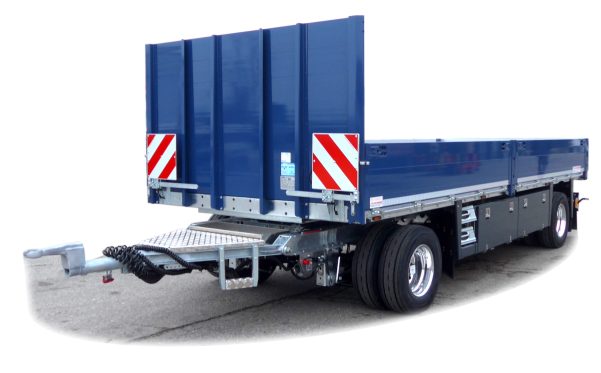 Pritschenaufbau mit Anlegerampen und Containerverriegelungen