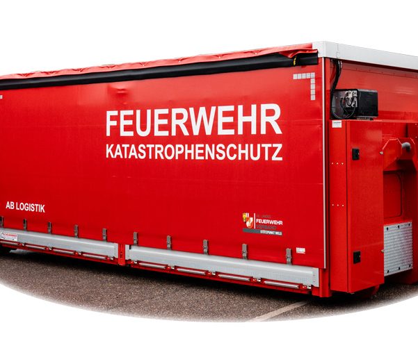 Abrollbehälter mit Pritsche